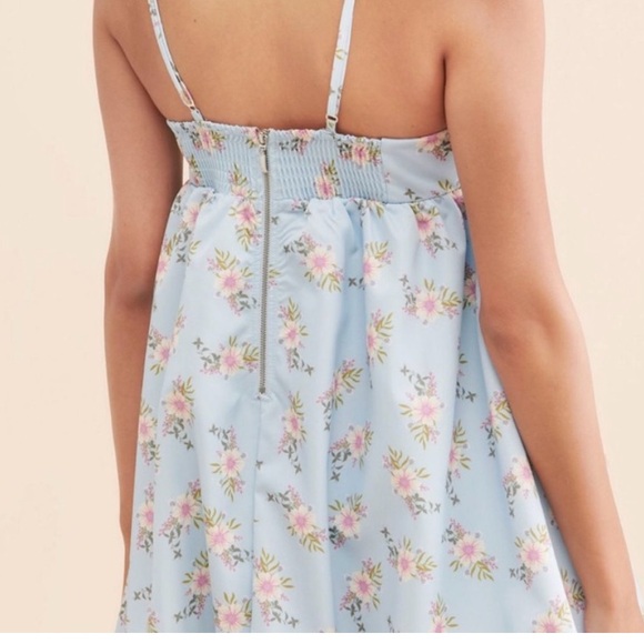 FREE PEOPLE Blue Floral Bubble Dress-Medium, NWT - Picture 3 of 7